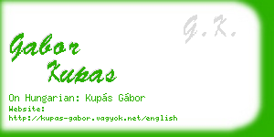 gabor kupas business card